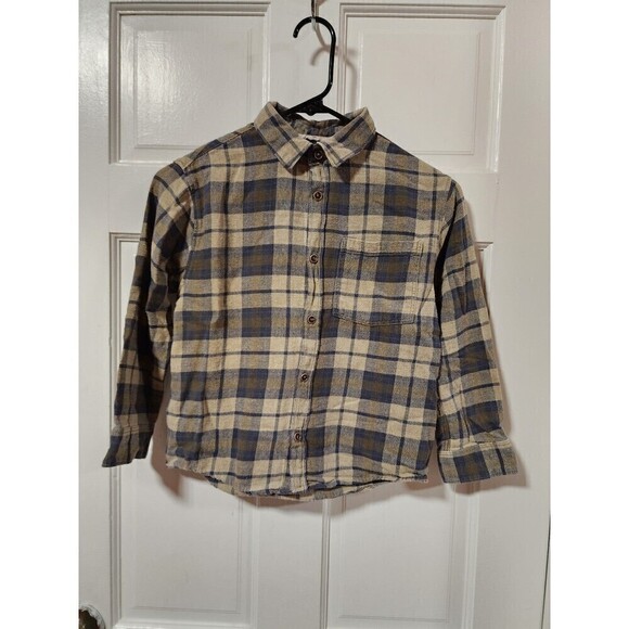 Zara olive & navy plaid flannel button down shirt - Picture 6 of 8